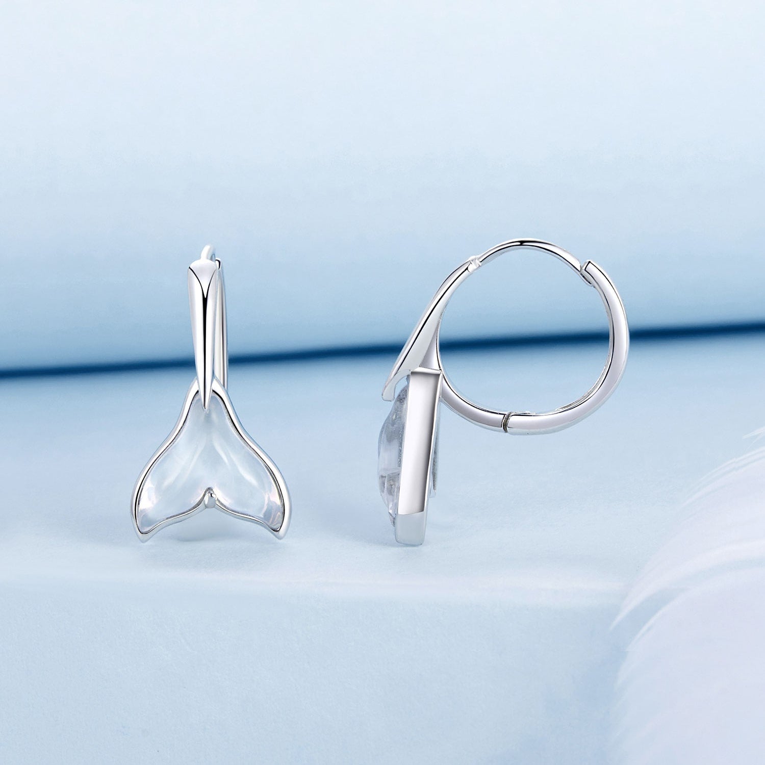 Gnoce Gradient Mermaid Fishtail Hoop Earrings_3
