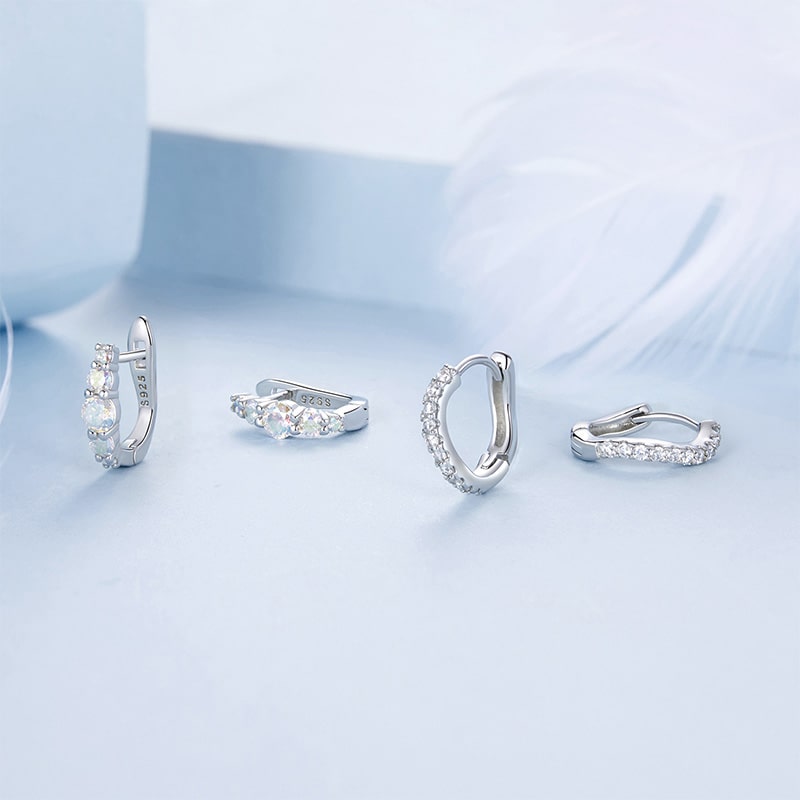 Gnoce Sparkling Wavy Irregular Hoop Earrings_2