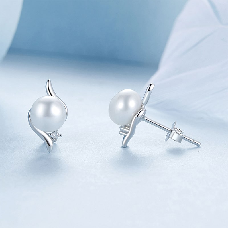 Gnoce Freshwater Pearl Stud Earrings_4