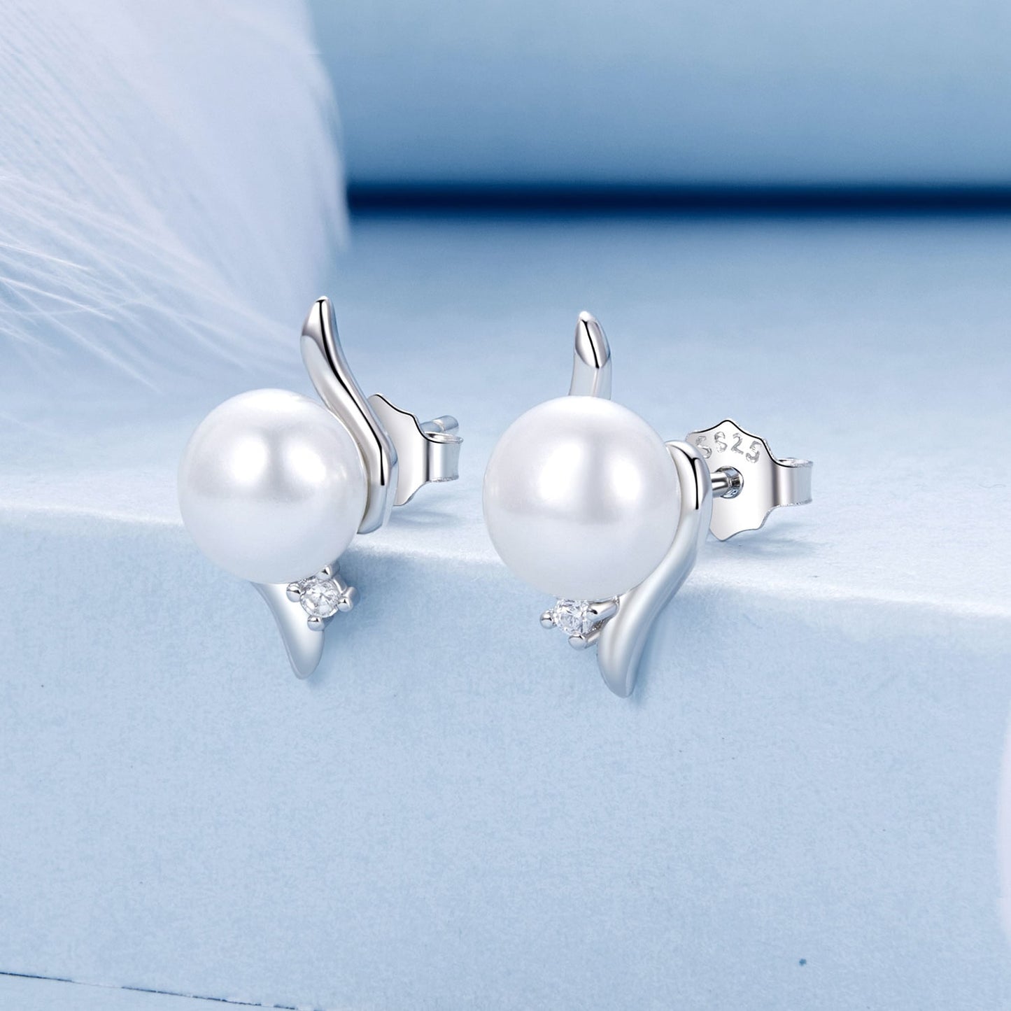 Gnoce Freshwater Pearl Stud Earrings_2
