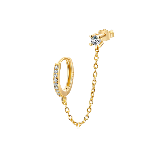 Gnoce Chain Threader Gold Hoop Earrings_1