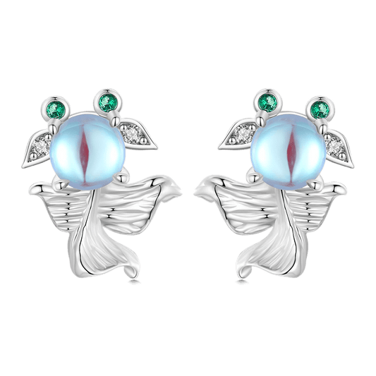 Gnoce Goldfish Moonstone Stud Earrings_1