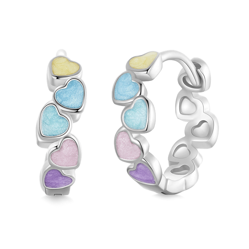 Gnoce Multicolor Heart Hoop Earrings_1