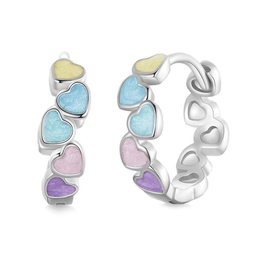 Gnoce Multicolor Heart Hoop Earrings_1