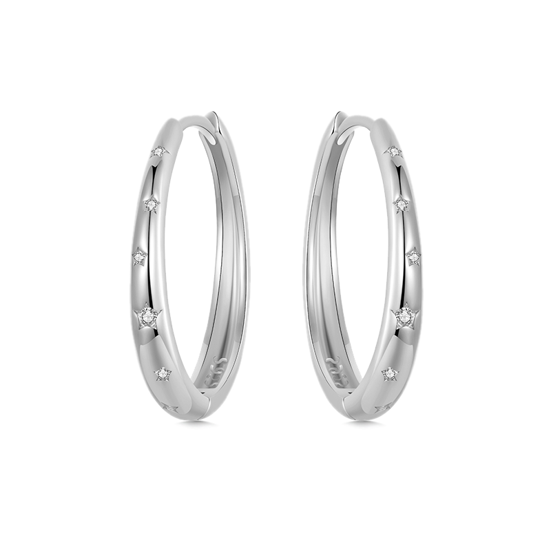 Gnoce Sparkling Stars Hoop Earrings_1