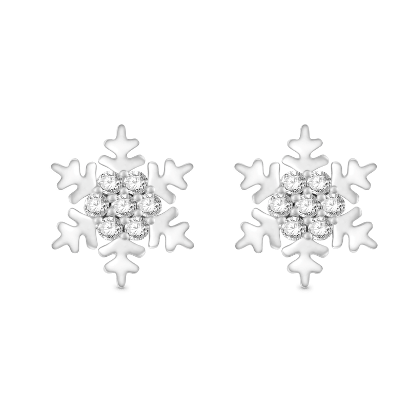 Gnoce Sparkling Snowflake Stud Earrings_1