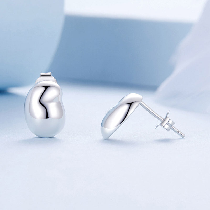 Gnoce Simple Bean Stud Earring_4