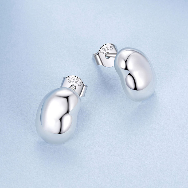Gnoce Simple Bean Stud Earring_3