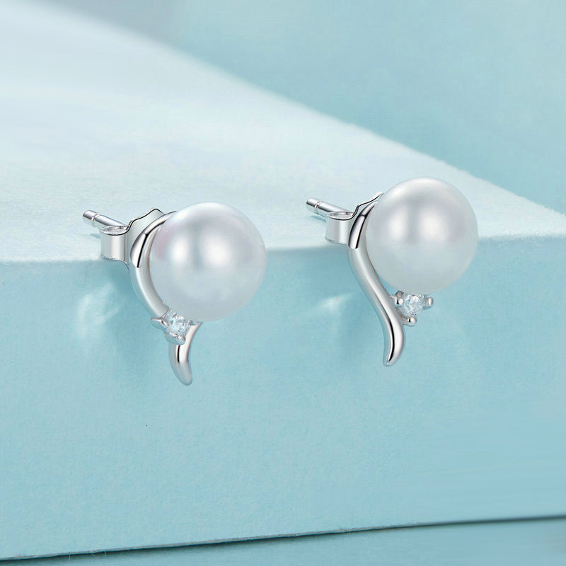 Gnoce Natural Freshwater Pearl Stud Earrings_2