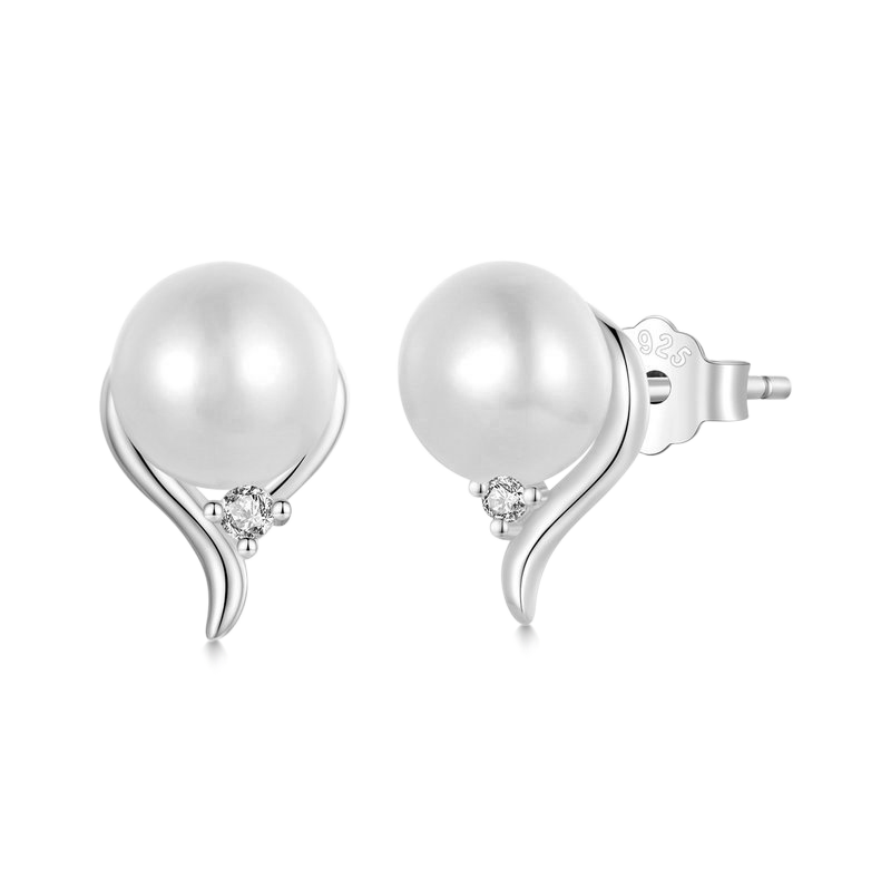 Gnoce Natural Freshwater Pearl Stud Earrings_1