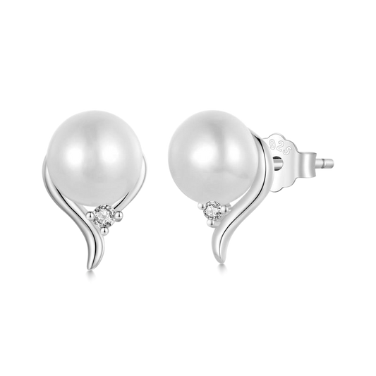 Gnoce Natural Freshwater Pearl Stud Earrings_1