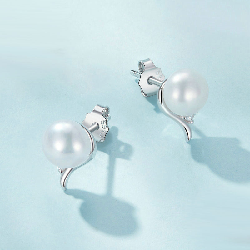 Gnoce Natural Freshwater Pearl Stud Earrings_4