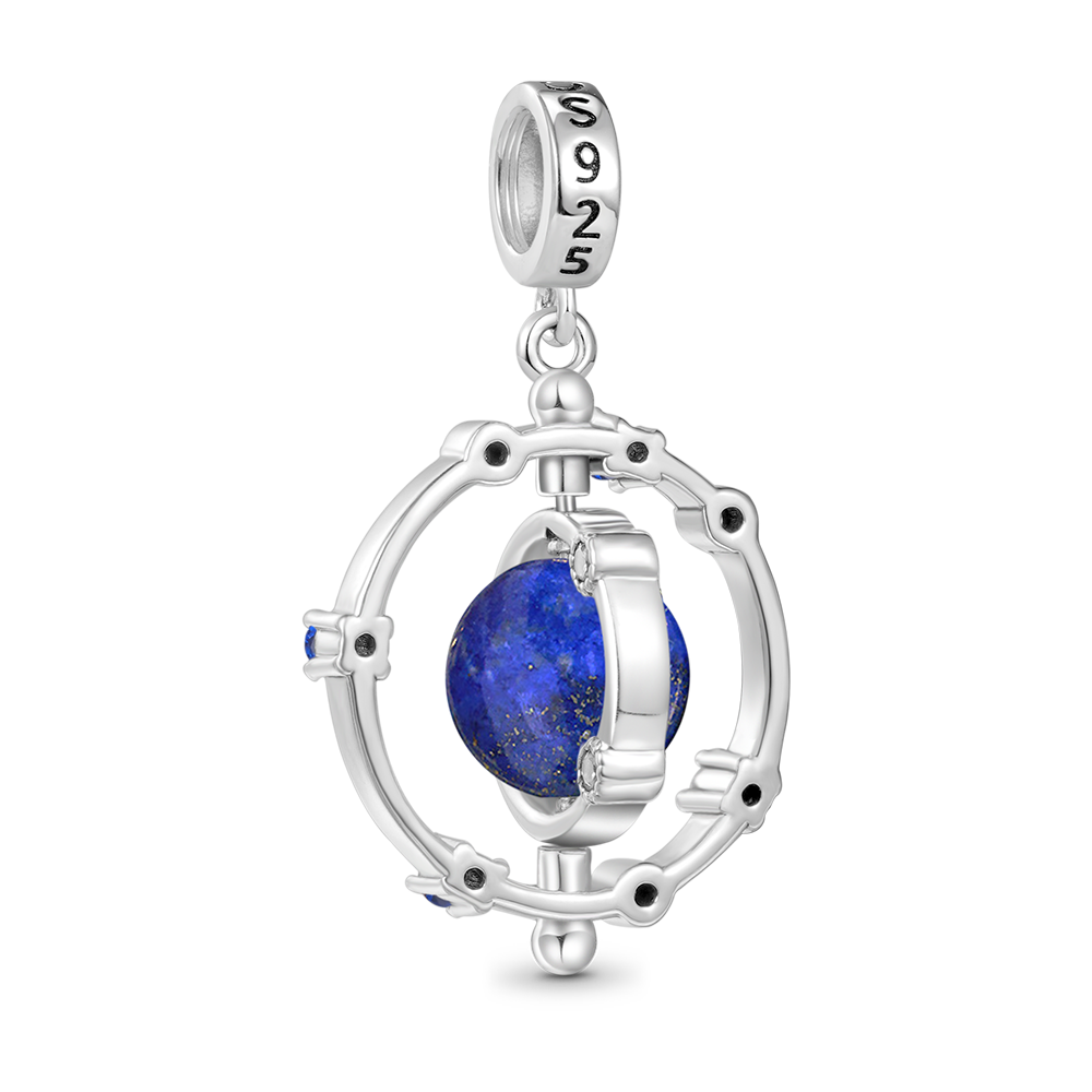 Gnoce Rotatable Natural Lapis Lazuli Galaxy Pendant Dangle Charm_2