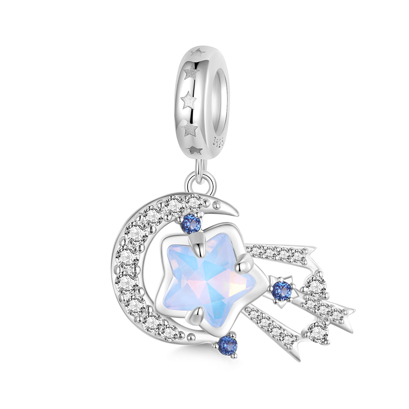 Gnoce Brilliant Meteor Moon Pendant Dangle Charm_1