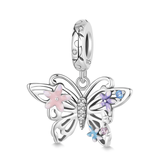 Gnoce Flower Butterfly Pendant Dangle Charm_1