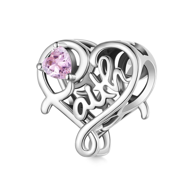 Gnoce Pink Heart Faith Charm_1