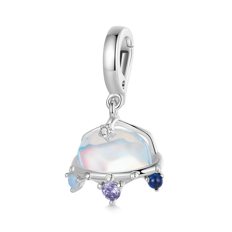 Gnoce Spaceship Silver Pendant Dangle Charm_1