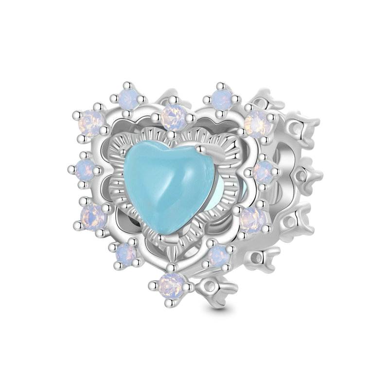 Gnoce Vintage Blue Heart Charm_1