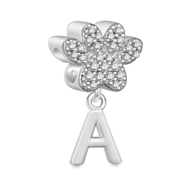 Gnoce Pet Dog Paw Initial Letters Personalized Pendant Dangle Charm_2