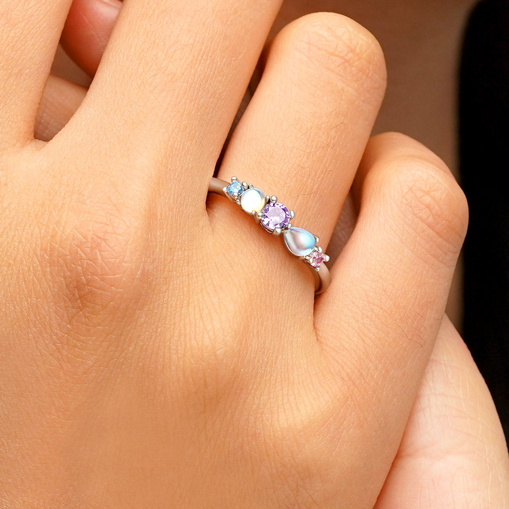 Gnoce Colorful Moonstone Ring_5