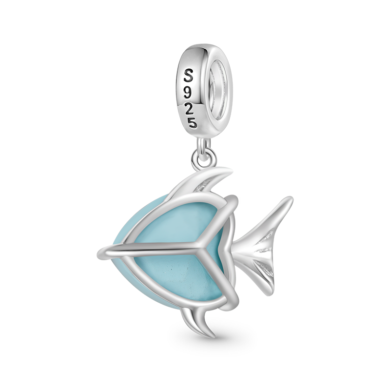Gnoce Lake Blue Fish Pendant Dangle Charm_2