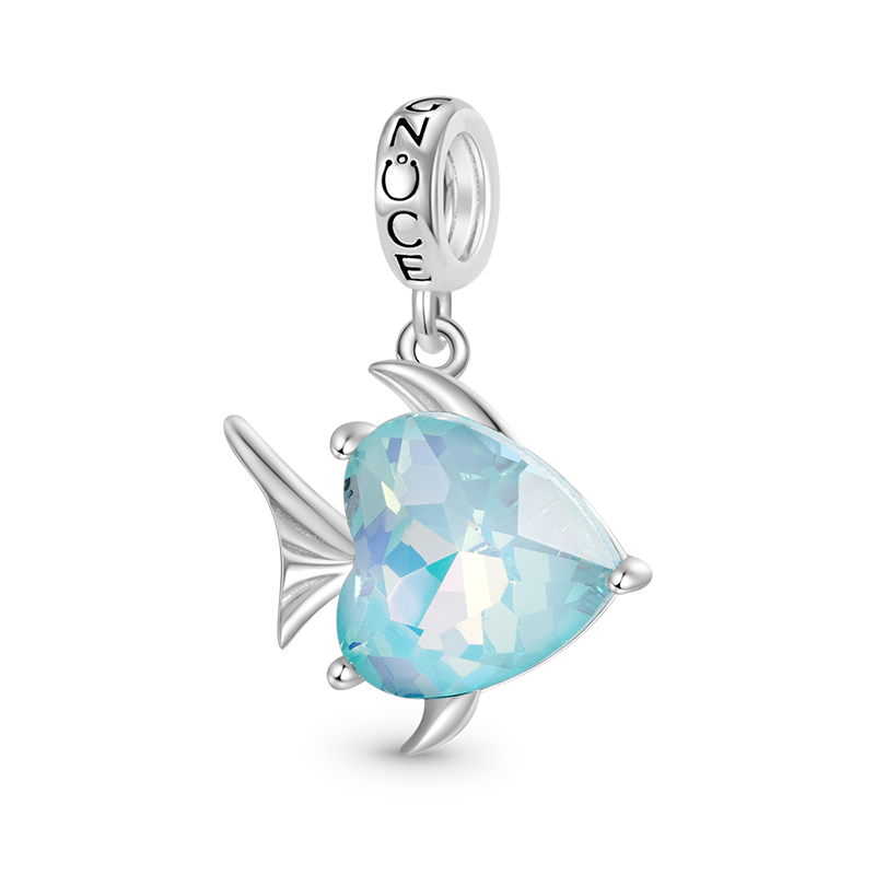 Gnoce Lake Blue Fish Pendant Dangle Charm_1