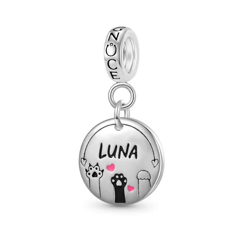 Gnoce Cute Pet Paw Print Engravable Disk Pendant Dangle Charm_1