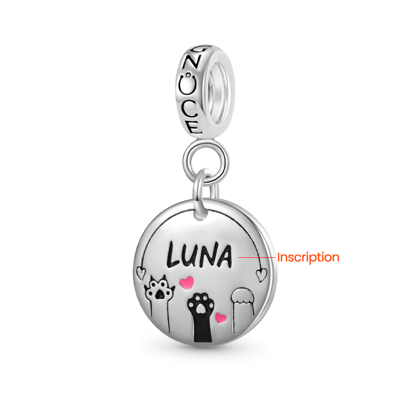 Gnoce Cute Pet Paw Print Engravable Disk Pendant Dangle Charm_2