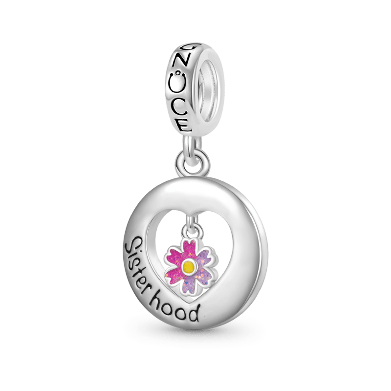 Gnoce "Sister hood" Heart Pendant Dangle Charm_1