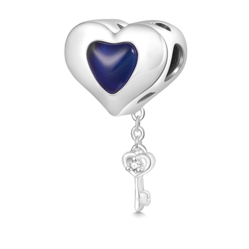 Gnoce Engravable Heart Lock Key Mood Charm_2