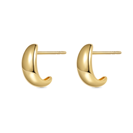 Gnoce Minimalist Gold Domed Stud Earrings_1