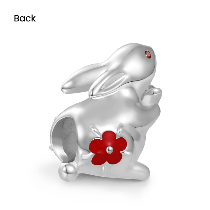Gnoce Rabbit Red Flower Charm_2