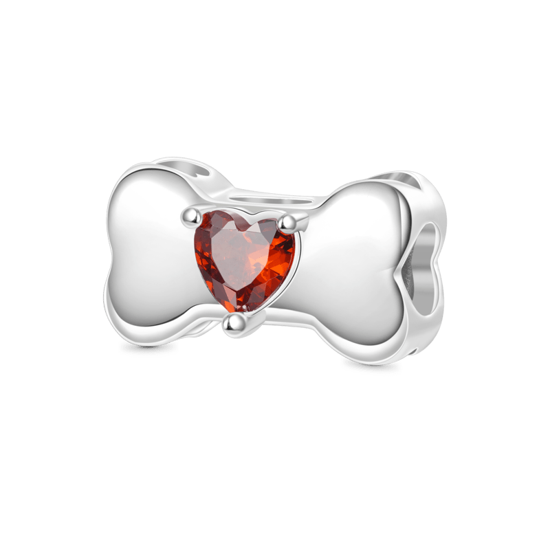 Gnoce Engravable Dog Bone Birthstone Pet Charm_2