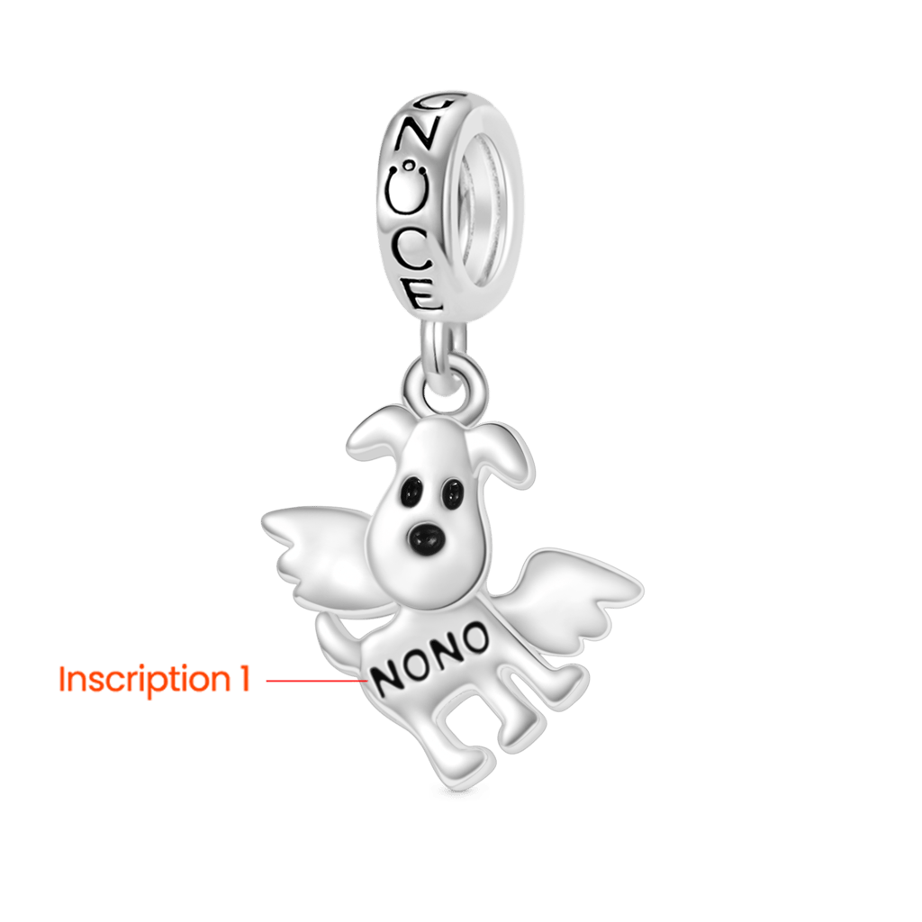 Gnoce Rotating Joint Engravable Puppy Pendant Dangle Charm_2