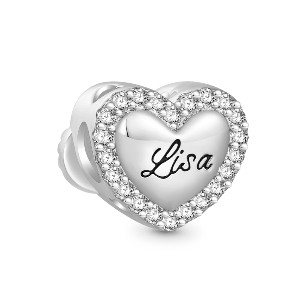 Gnoce Engravable Infinite Love Pink Heart Charm_2