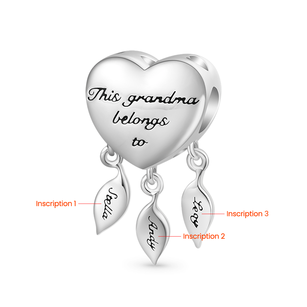 Gnoce "This grandma belongs to" Engravable Dream Catcher Personalized Photo Charm_3