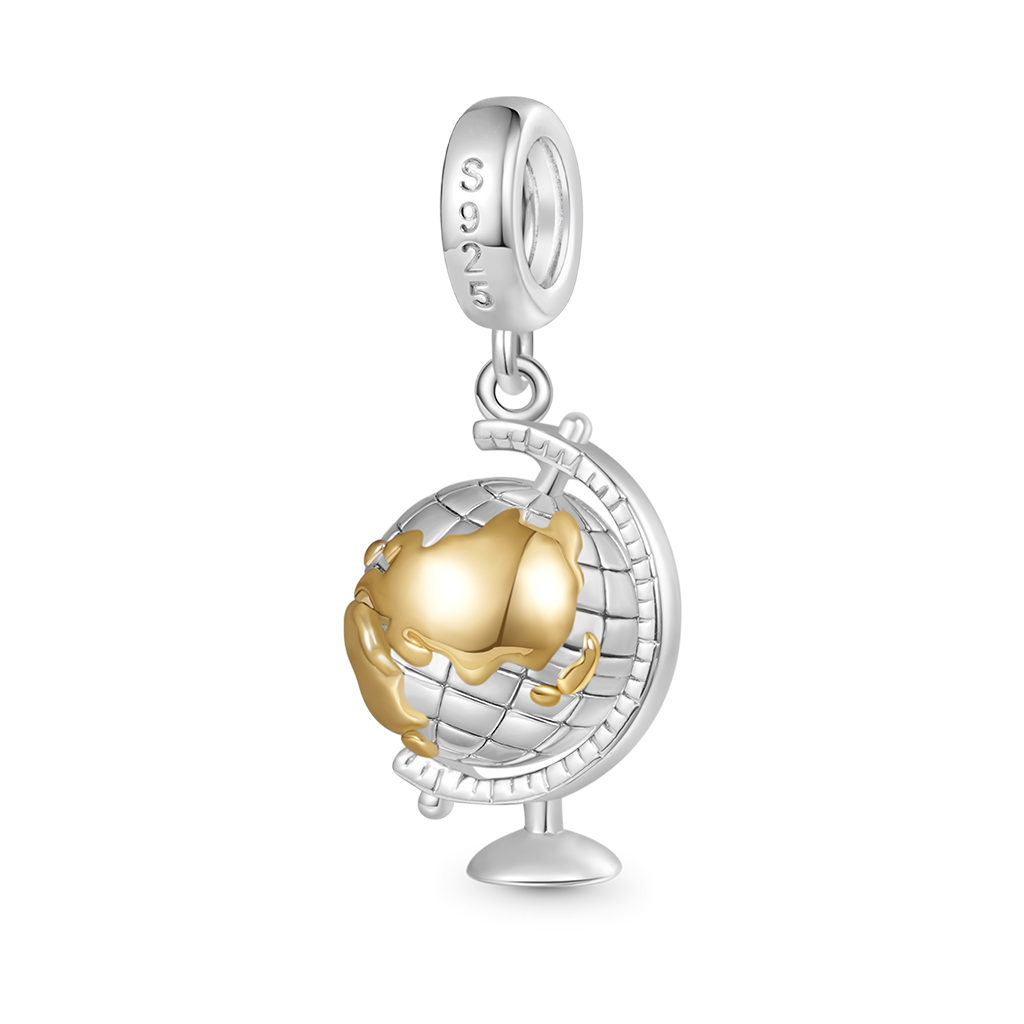 Gnoce Spinning World Globe Pendant Dangle Charm_2
