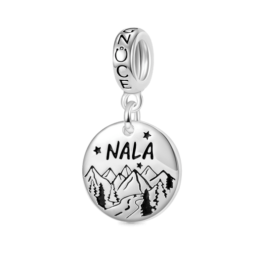 Gnoce Engravable Mountains Rivers Disk Pendant Dangle Charm_1