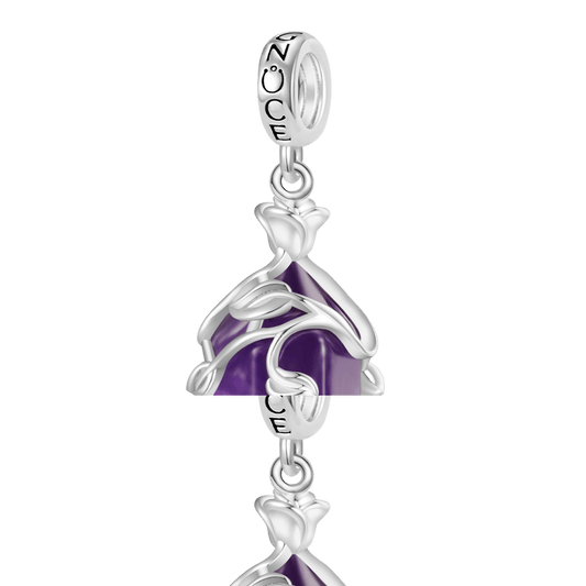 Gnoce Natural Crystal Hexagonal Column Amethyst Pendant Dangle Charm_1