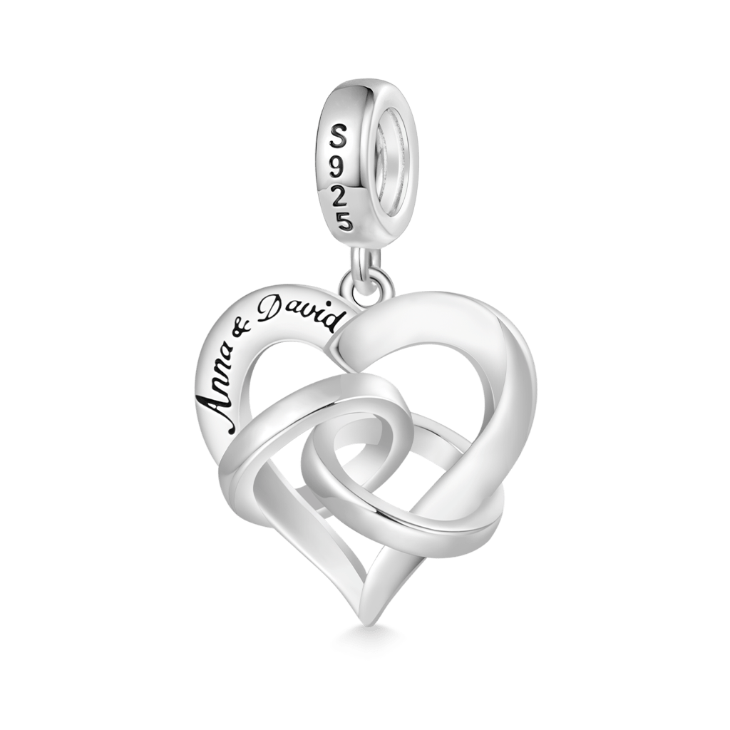 Gnoce Engravable Happy Anniversary Ring Heart Pendant Dangle Charm_2