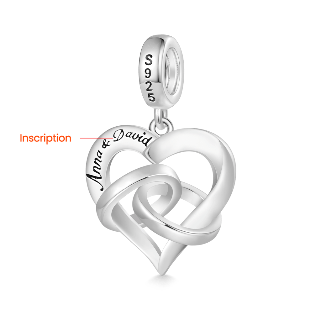 Gnoce Engravable Happy Anniversary Ring Heart Pendant Dangle Charm_3