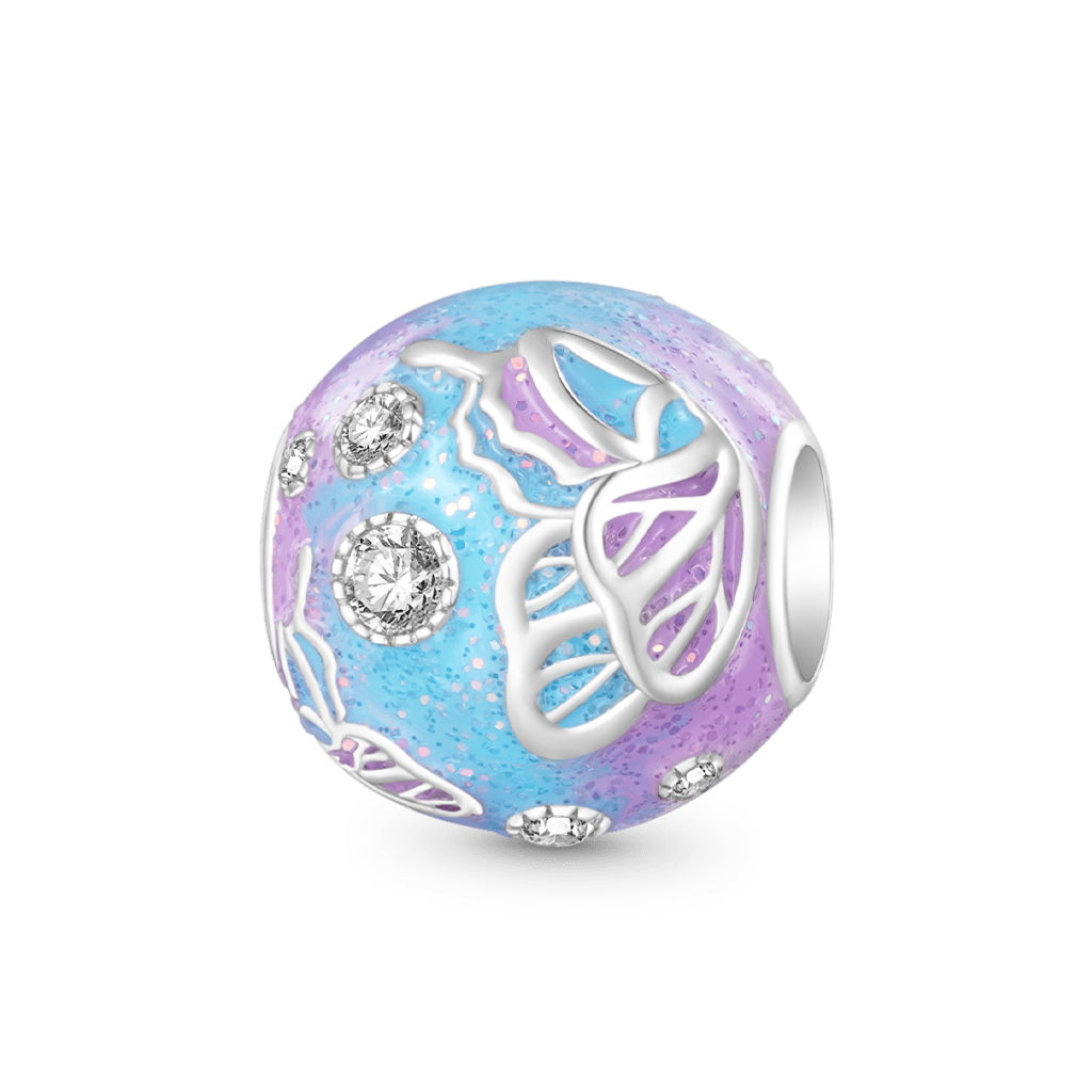Gnoce Purple Butterfly Circle Charm_1