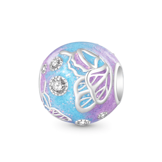 Gnoce Purple Butterfly Circle Charm_1