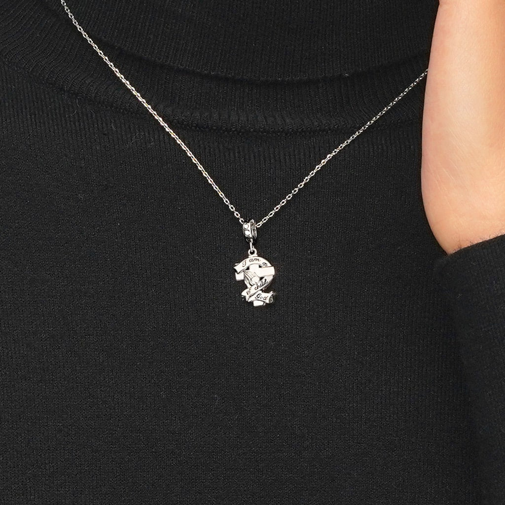 Gnoce “I am a child of God" Cross Praying Hands Pendant Dangle Charm_5