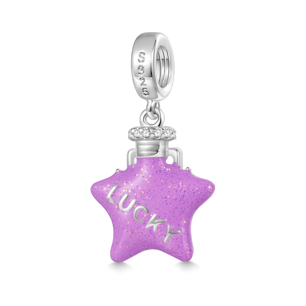 Gnoce Lucky Wish Bottle Star Glow-in-the-Dark Pendant Dangle Charm_3