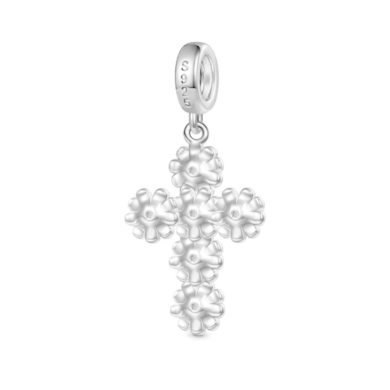 Gnoce Birthstone Daisy Cross Pendant Dangle Charm_2