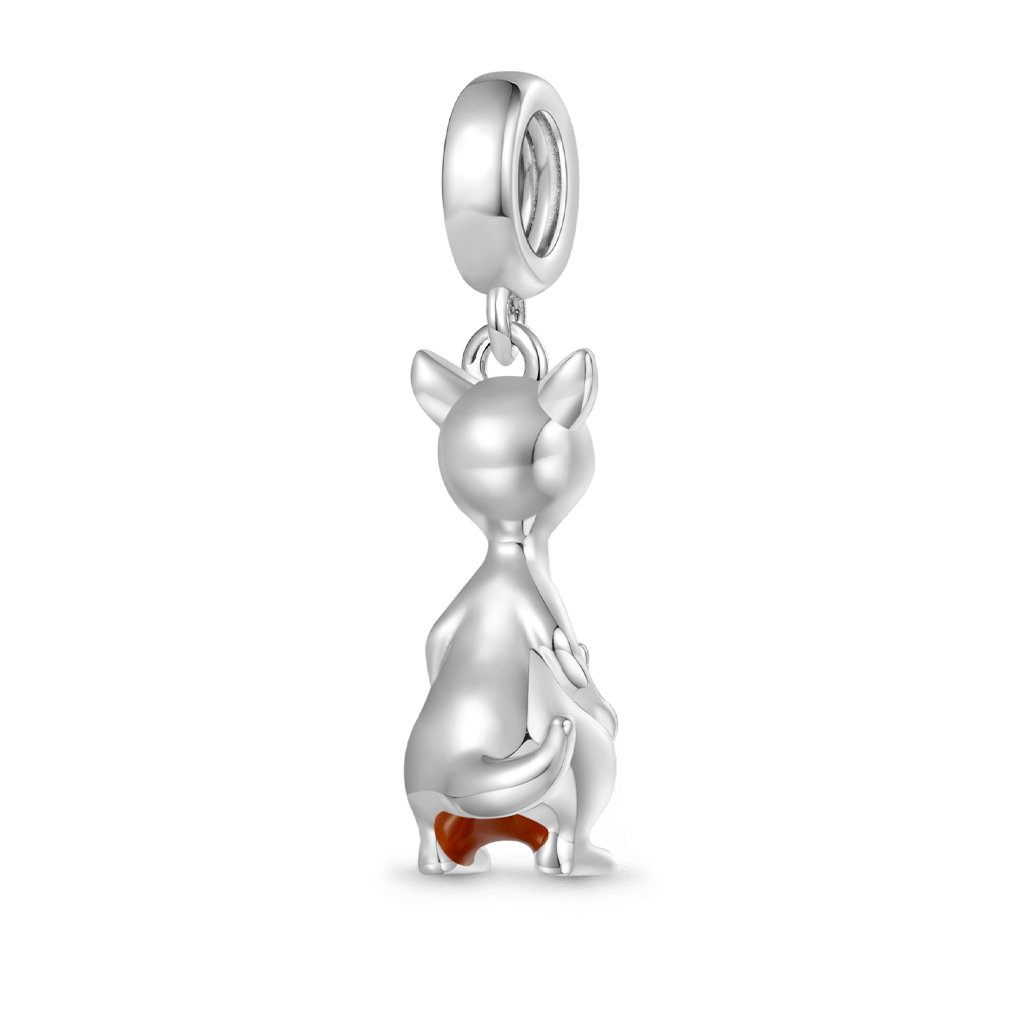 Gnoce Silver Kangaroo Mother Pendant Dangle Charm_2