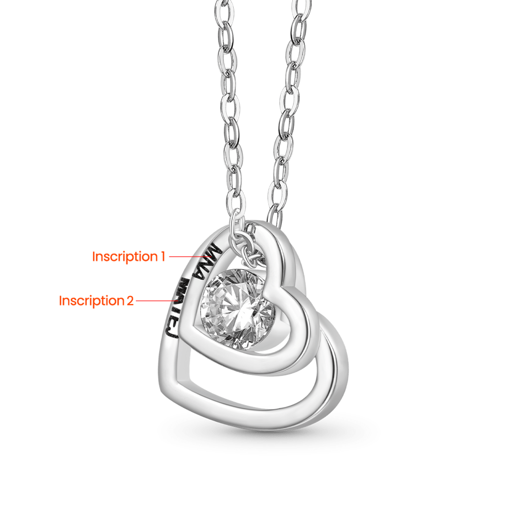 Gnoce Valentine's Day Gift Double Love Engravable Necklace_2
