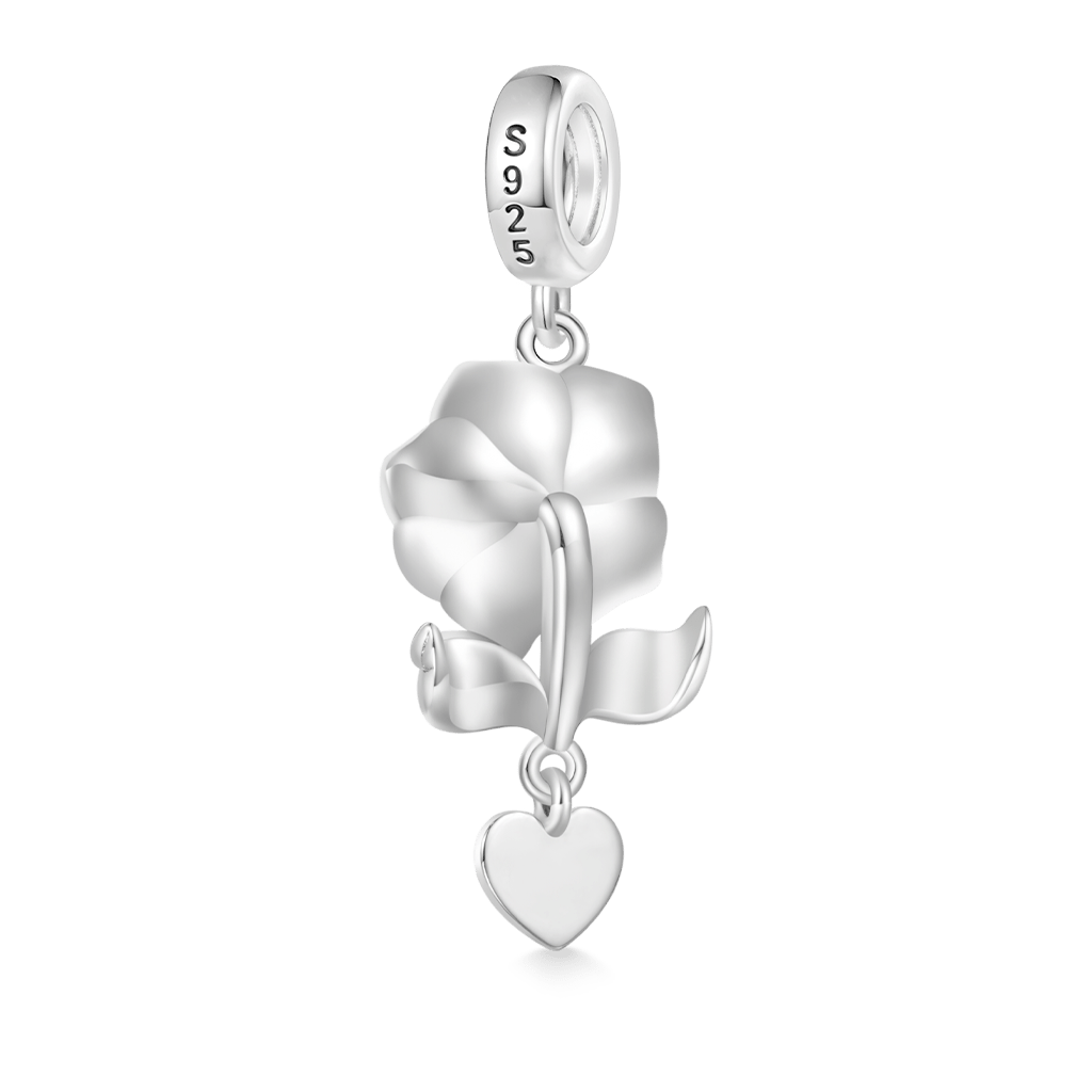 Gnoce Engravable Glow-in-the-dark Rose Flower Charm_3