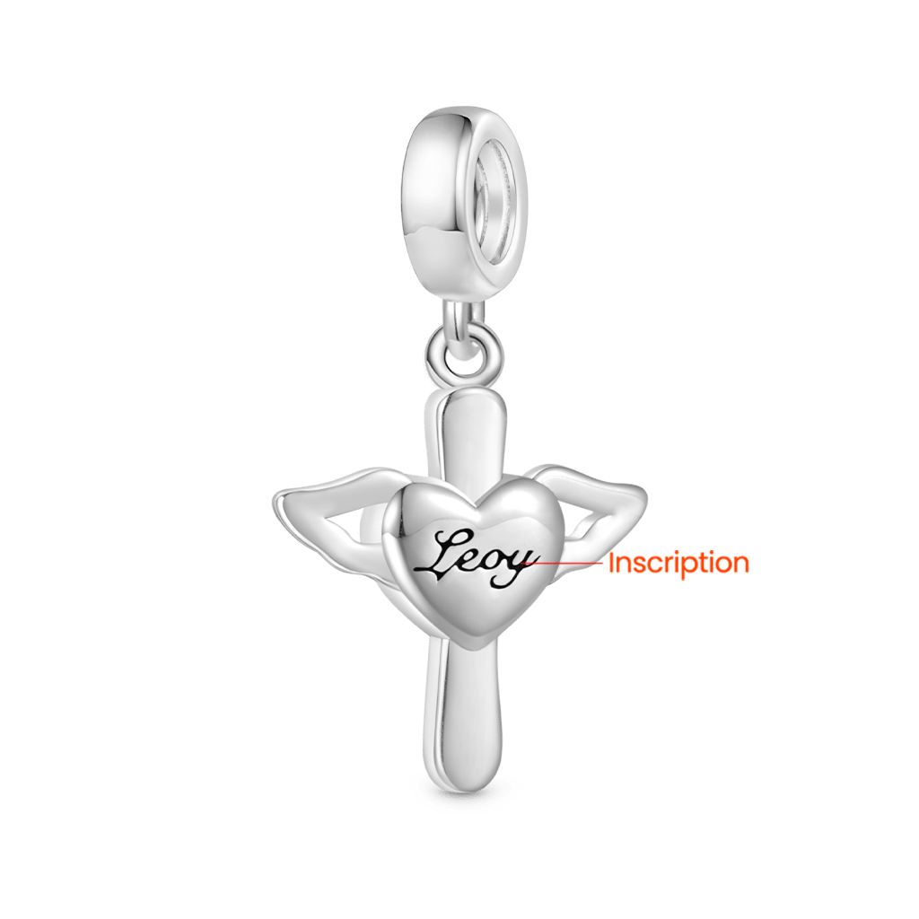 Gnoce Engravable "I AM A CHILD OF GOD" Religious Heart Pendant Dangle Charm_3